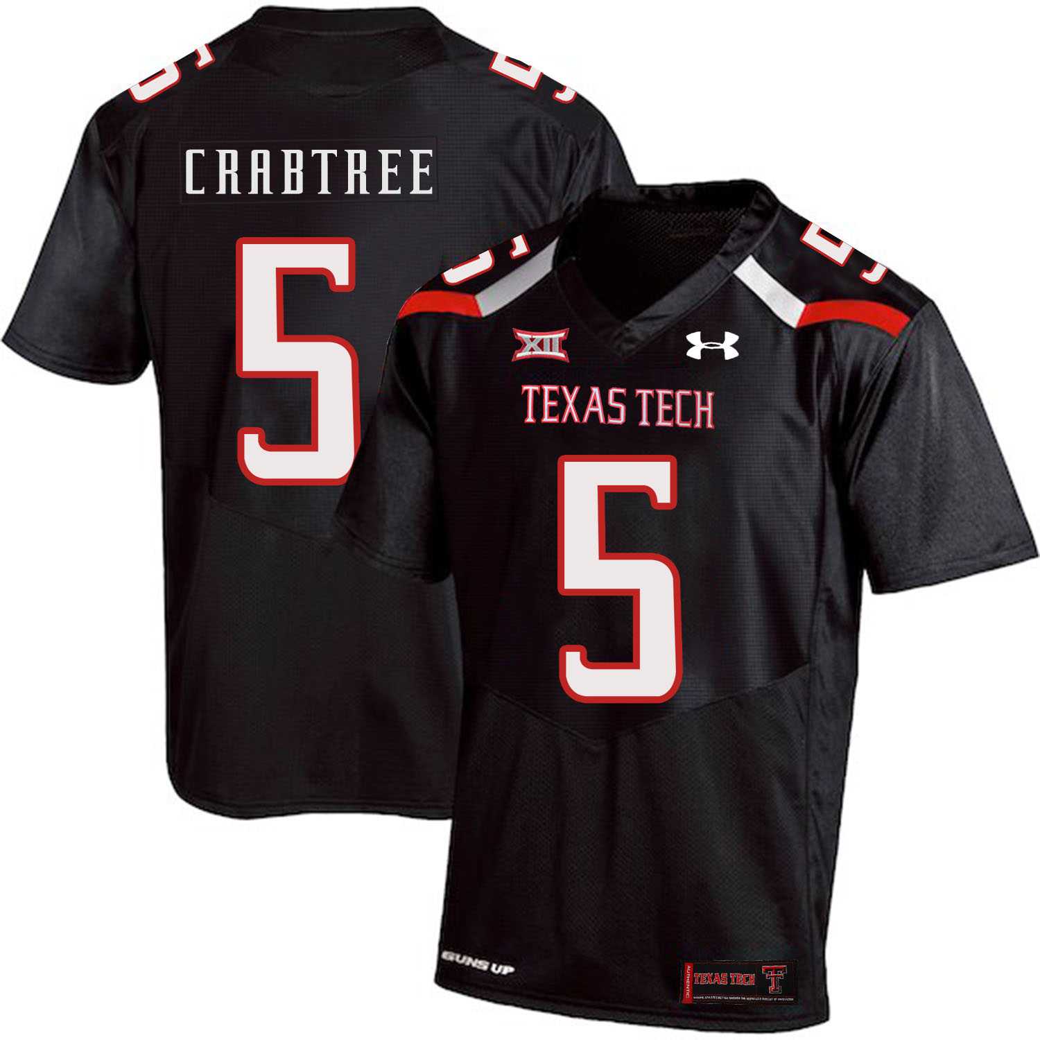 Texas Tech Red Raiders #5 Michael Crabtree Black College Football Jersey